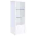 thumbnail image 1 of Jude 3-shelf Engineered Wood Media Tower High Gloss White, 1 of 9