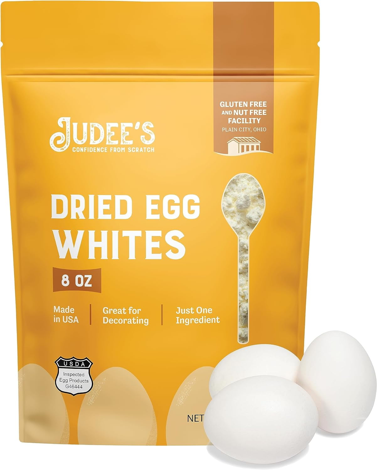 Judee’s Dried Egg White Protein Powder 8 oz Pasteurized, USDA