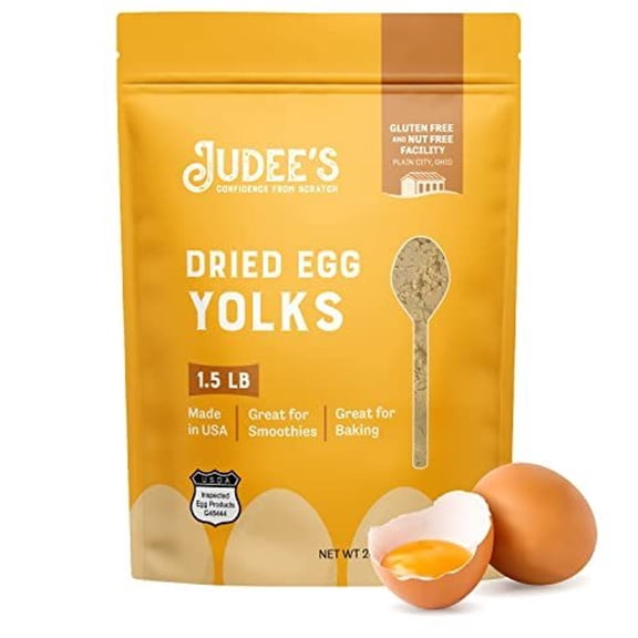 Judee's Gluten Free Dried Egg Yolk Powder - Protein-Rich Baking Mix & Egg Yolks for Baking - Gluten-Free Smoothie Booster & Protein Powder - 1.5 lb - Pack of 1