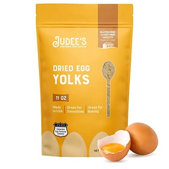 Judee's Gluten Free Dried Egg Yolk Powder - Egg Substitute for Baking & Cooking - Protein Powder for Smoothies & Sauces - Gluten Free & Non-GMO Staple - 11 Oz