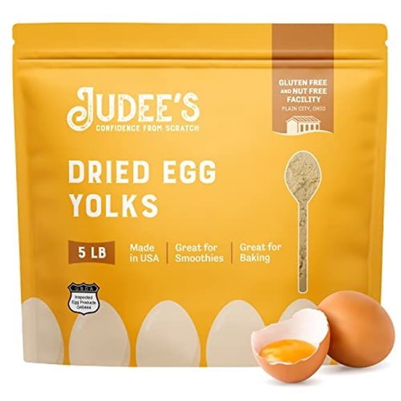 Judee's Gluten Free Dried Egg Yolk Powder - 5 lb XL Pouch - Gluten-Free Powdered Eggs for Baked Goods, Sauces, Ice Cream & More