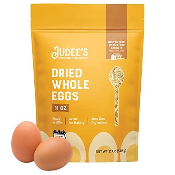 Judee's Gluten Free Dried Whole Egg Powder - Versatile Baking with Egg Powder - Camping & Backpacking with Protein Mix - Long-Term Storage Ready Blend - 11 Oz