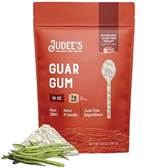 Judee's Gluten Free Guar Gum Powder - Low-Carb Keto Friendly - Smooth Ice Cream Texture with Guar Gum for Ice Cream - Gluten-Free Cooking Thickener - 10 Ounce