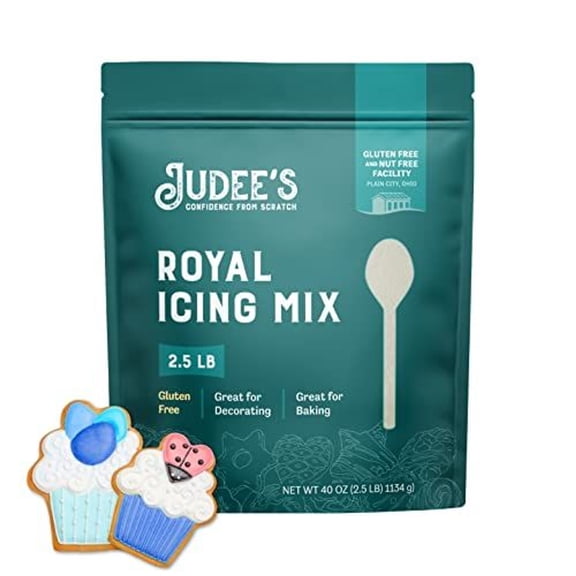 Judee's Gluten Free Royal Icing Mix - Easy Prep Royal Icing - Cookie Decorating Supplies for Sugar Cookies - Large Batch for Dessert Frosting - 2.5 lb