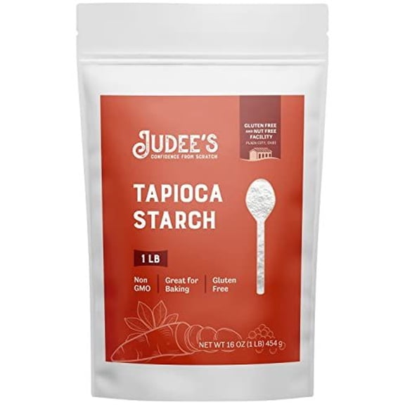 Judees Tapioca Starch 1 lb - Non-GMO, Gluten-Free and Nut-Free - Great for Gluten-Free Baking, Cooking, Thickening, and Making Boba