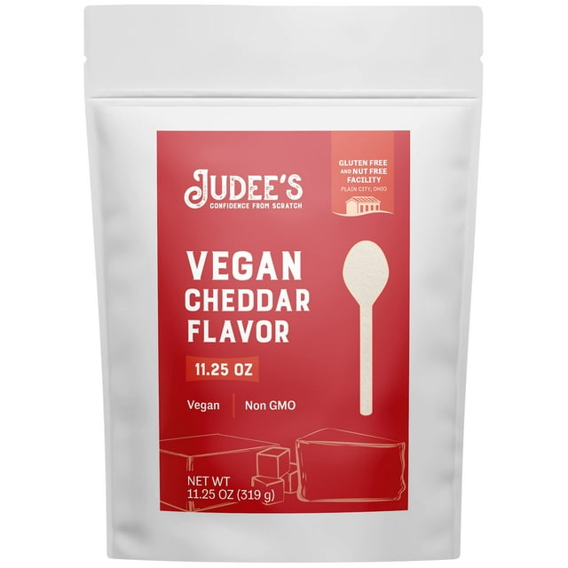 Judee’s Vegan Cheddar Flavor AIF4 Powder 11.25oz 100 NonGMO, Vegan