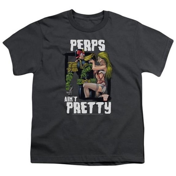 Judge Dredd-Ain T Pretty Short Sleeve Youth 18-1 Tee- Charcoal - Large