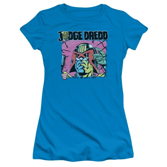 Judge Dredd Fenced S/S Junior Women's T-Shirt Sheer Turquoise