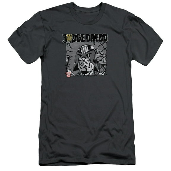 Judge Dredd Fenced S/S Adult 30/1 T-Shirt Charcoal