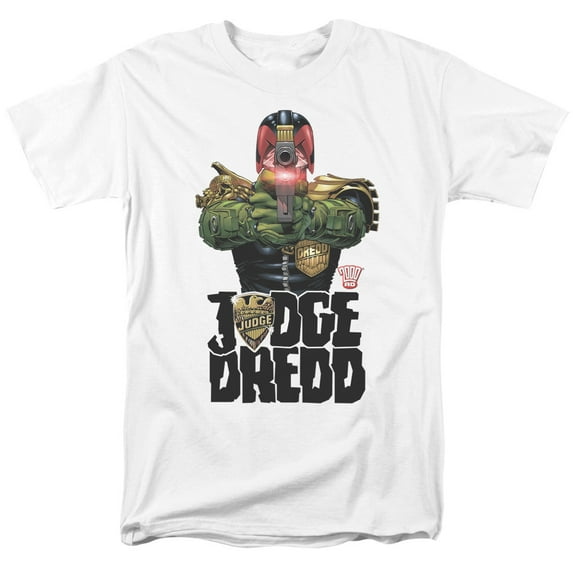 Judge Dredd In My Sights S/S Adult 18/1 T-Shirt White