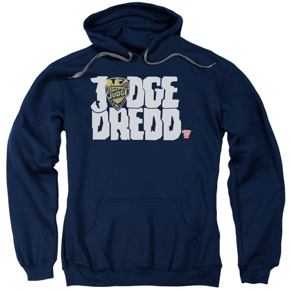 Judge Dredd Logo Adult Pullover Hoodie Sweatshirt Navy