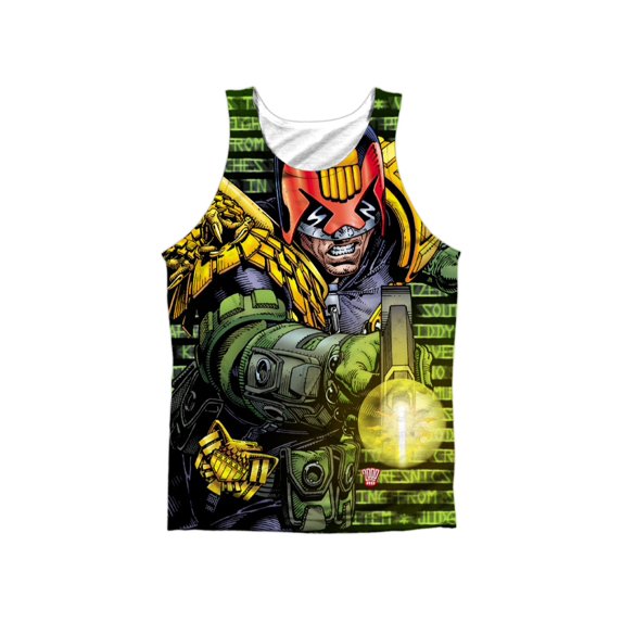 Judge Dredd Men's Matrix Mens Tank White
