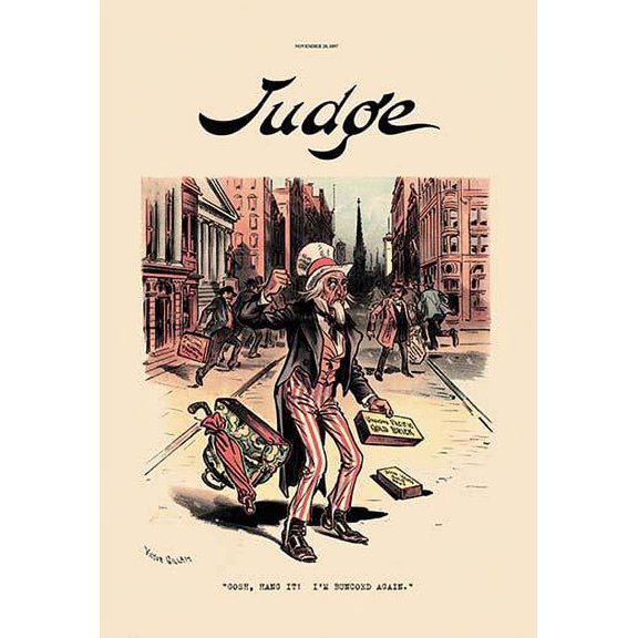 Judge: "Gosh, Hang It! I'm Buncoed Again."-Fine Art Canvas Print (20" x 30")