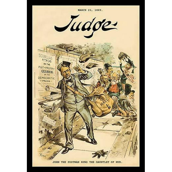 Judge Magazine: John the Postman Rams the Gauntlet of Mud- Fine Art Canvas Print (20" x 30")