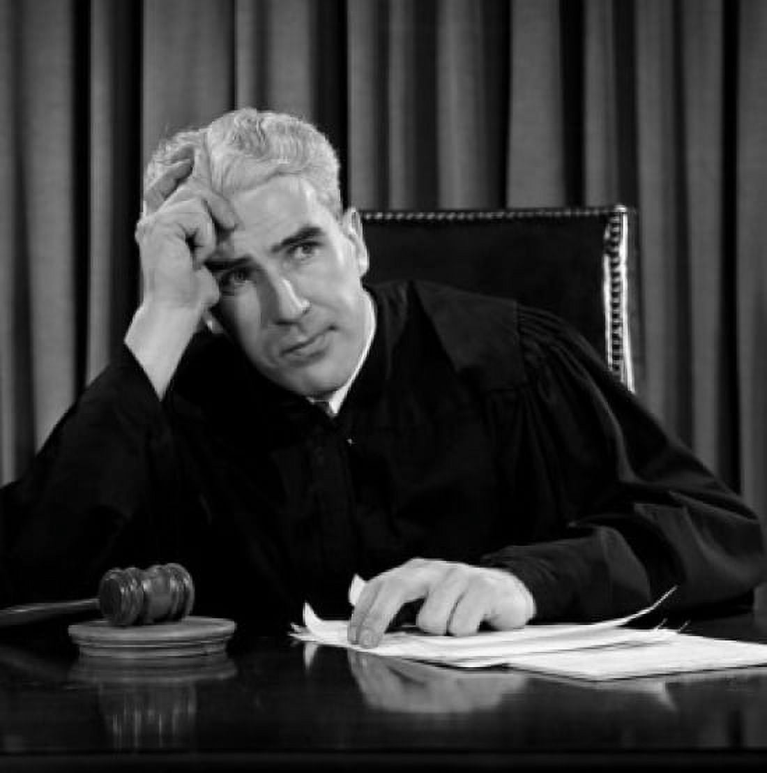 Judge sitting behind desk Canvas Art - (24 x 36)