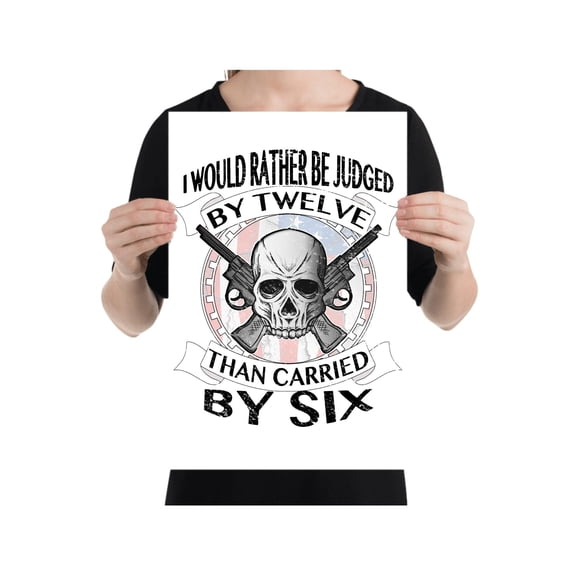 Judged by Twelve Poster, Tactical Decor for Self-Defense Fans, Bold Statement Art