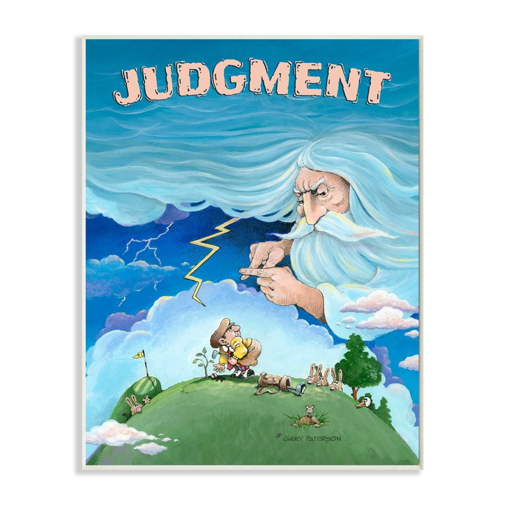 Judgement Funny Golf Cartoon Sports Design Wall Plaque Art by Gary Patterson
