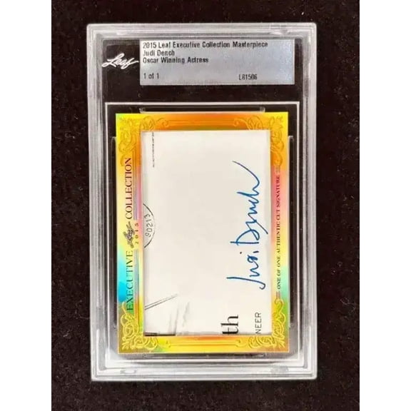 Judi Dench 2015 Leaf Masterpiece Cut Signature certified autograph card 1/1 JSA James Bond 007