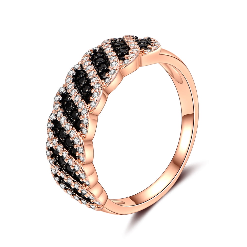 Judith Anniversary Band Ring Black Cz Rose Twist Womens Ginger Lyne ...