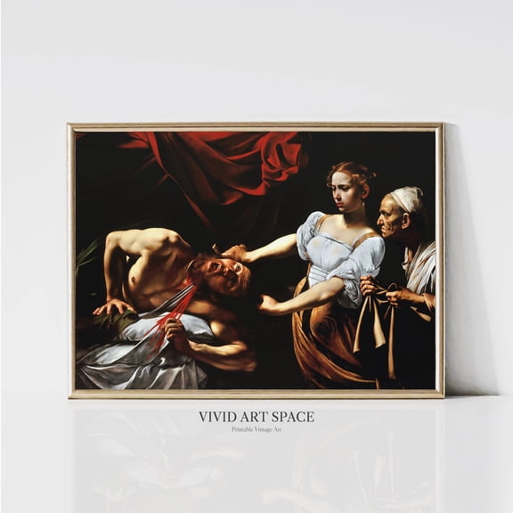 Judith Beheading Holofernes Caravaggio Baroque Classical Classic Art Print Dark Print Wall Art