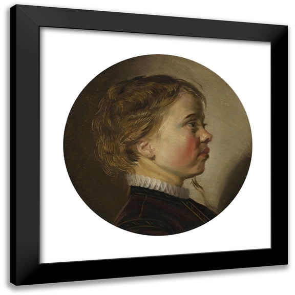 Judith Leyster 15x15 Black Modern Framed Museum Art Print Titled - Young Boy in Profile (C. 1630)