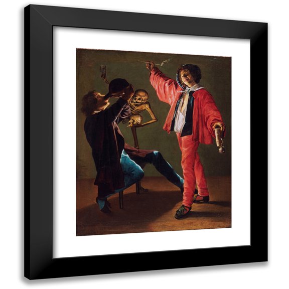 Judith Leyster 15x18 Black Modern Framed Museum Art Print Titled - The Last Drop (The Gay Cavalier)