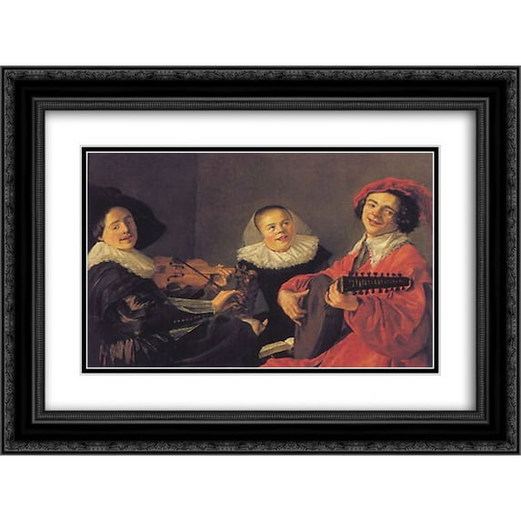 Judith Leyster 2x Matted 24x20 Black Ornate Framed Art Print 'The Concert'