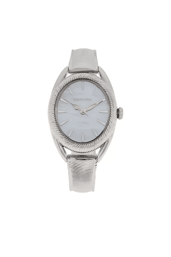 Silvertone Marni Mother of Pearl Bracelet Watch 7" Fit