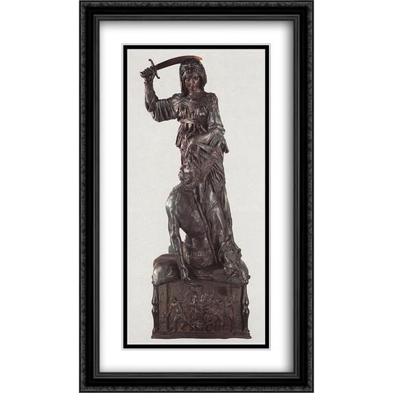 Judith and Holofernes 2x Matted 24x40 Large Black Ornate Framed Art Print by Donatello