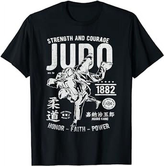 Sweat à Capuche Judo MMA Arts Martiaux - Force Courage Honneur Foi Puissance - Idéal Pour Hommes, Femmes Et Enfants