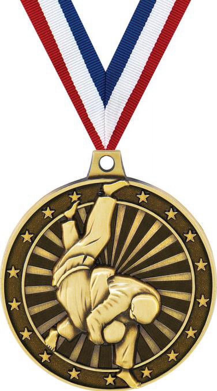 Judo Medals, 2" Gold Diecast Judo Medal Award 50 Pack