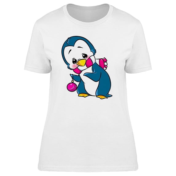 Christmas Penguin Cartoon Tee Women's -Image by Shutterstock