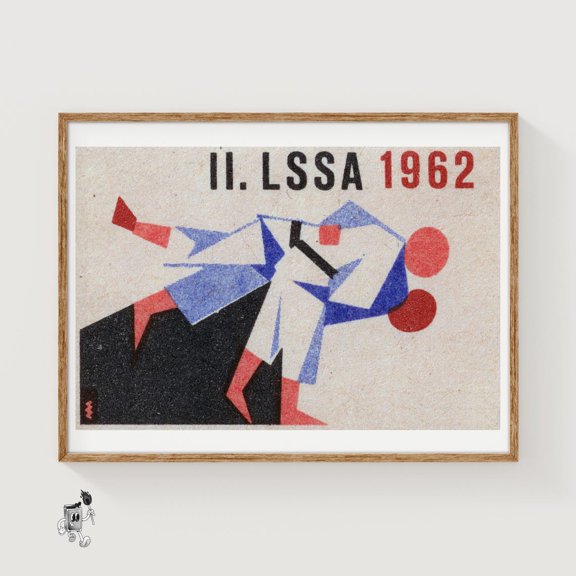 Judo Throw Matchbox Print, Unframed Paper Poster 8x10in