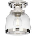 thumbnail image 1 of Judson Collection 8"One-Light Farmhouse Polished Nickel Clear Glass Semi-Flush Mount Light, 1 of 2