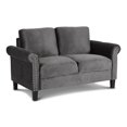 thumbnail image 1 of Judy 60 Inch Velvet Upholstered Loveseat with Nailhead Trim, Gray, 1 of 5