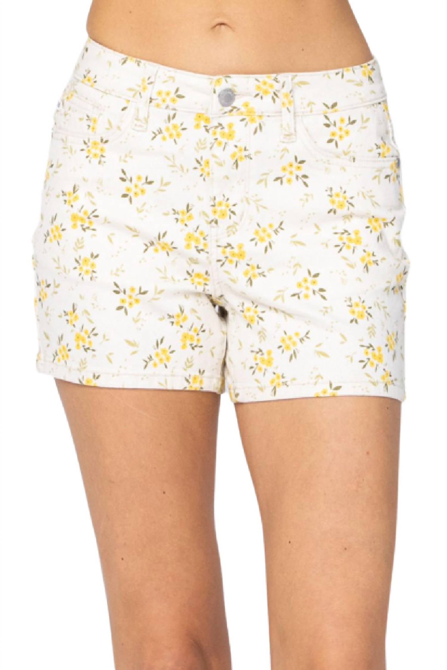Judy Blue Flower Print Mid-Rise Shorts – Soft Summer Stretch Cotton - View #11