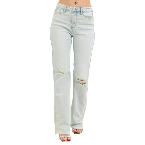 Judy Blue Full Size Destroy Fray Hem Bootcut Jeans Plus Size