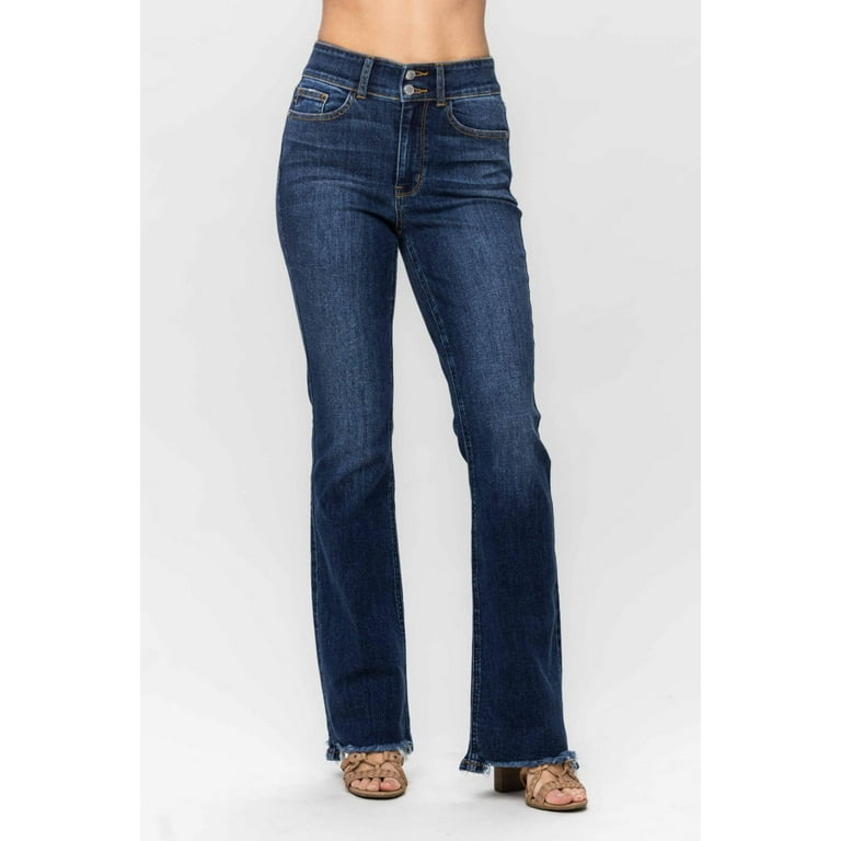 Judy Blue Full Size Frayed Hem Bootcut Jeans Walmart