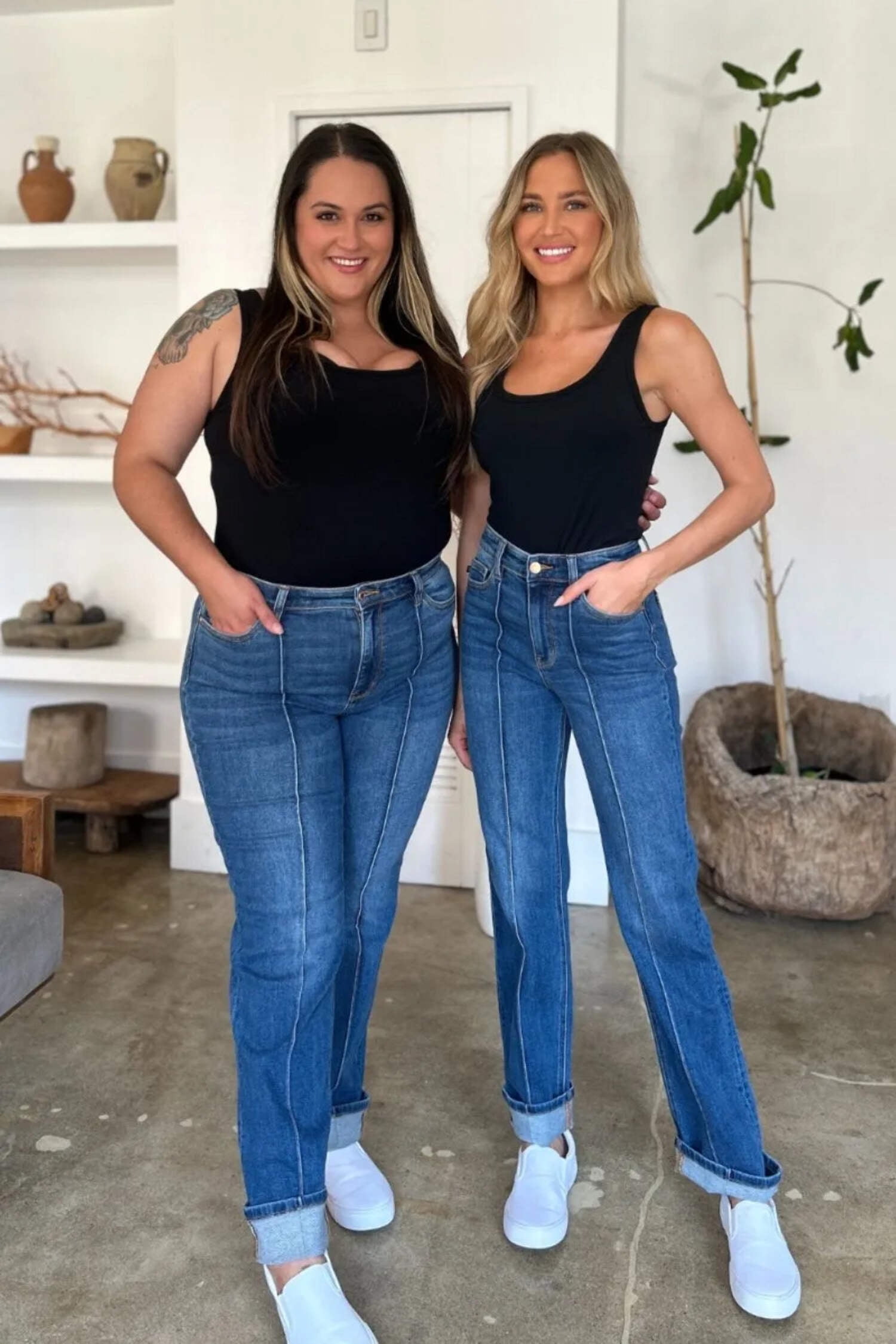 Judy Blue Raw Hem High Waist Column Straight Jeans main image 1