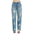 thumbnail image 1 of Judy Blue Full Size High Waist Rigid Magic Star Shaped Destroy 90's Straight Jeans Plus Size, 1 of 11