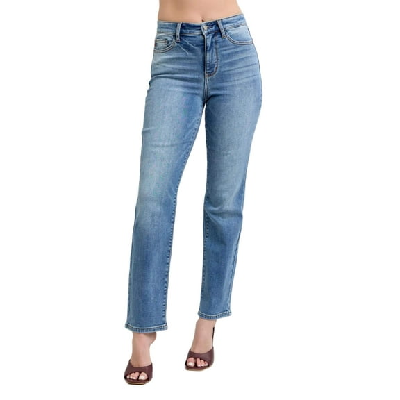 Judy Blue Full Size Run Vintage Wash Thermal Straight Jeans