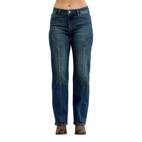 Judy Blue Full Size Seam Detail Straight Leg Jeans Plus Size
