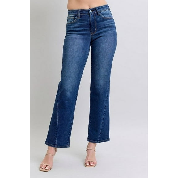 Judy Blue Full Size Side Seam Detail Straight Jeans with Pockets