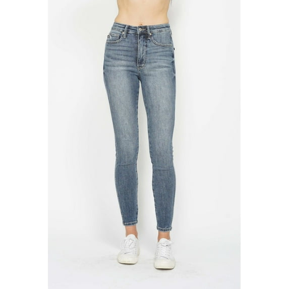 Judy Blue Full Size Tummy Control Contrast Wash Skinny Jeans