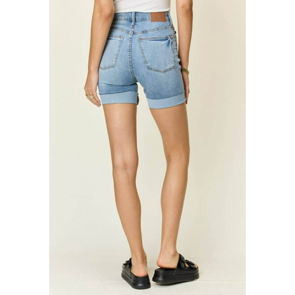 Judy Blue Full Size Tummy Control High Waist Denim Shorts Style #:150205 - Rosa Apparel