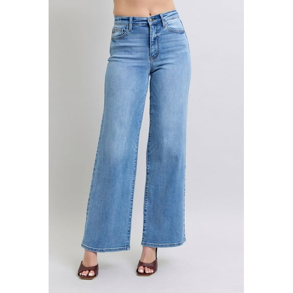 Judy Blue Full Size Wide Leg Jeans with Pockets