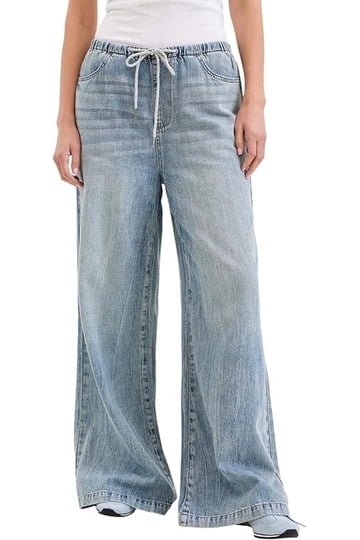 Denim Drawstring Pants for Men Women Kids
