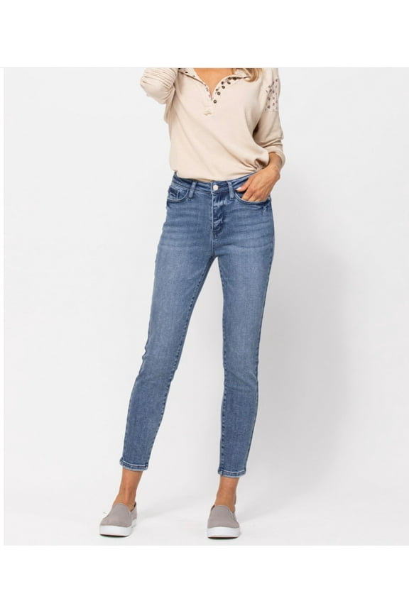 High Waisted Stone Washed Skinny Jeans