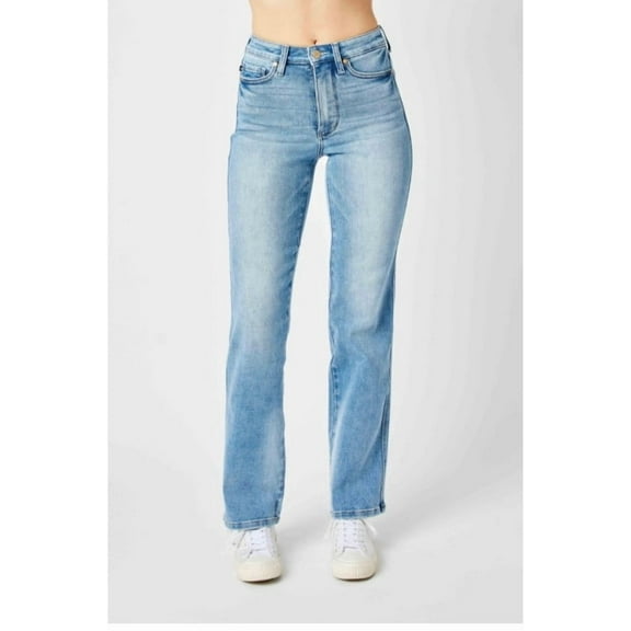 Judy Blue Plus Size High Waist Tummy Control Straight Jeans (14W)