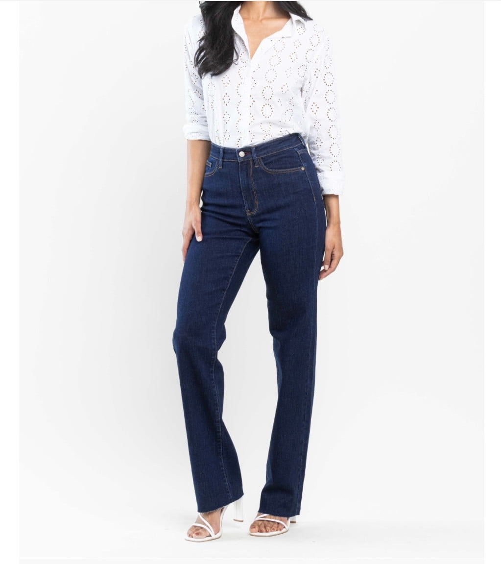 Judy Blue Plus Size High Waist Vintage Back Darts Straight Leg Jeans